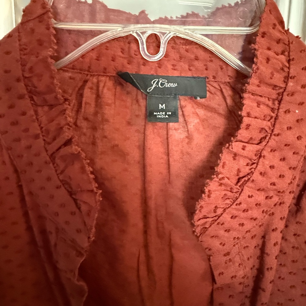 J. Crew Brown Ruffled Blouse - Picture 4 of 11